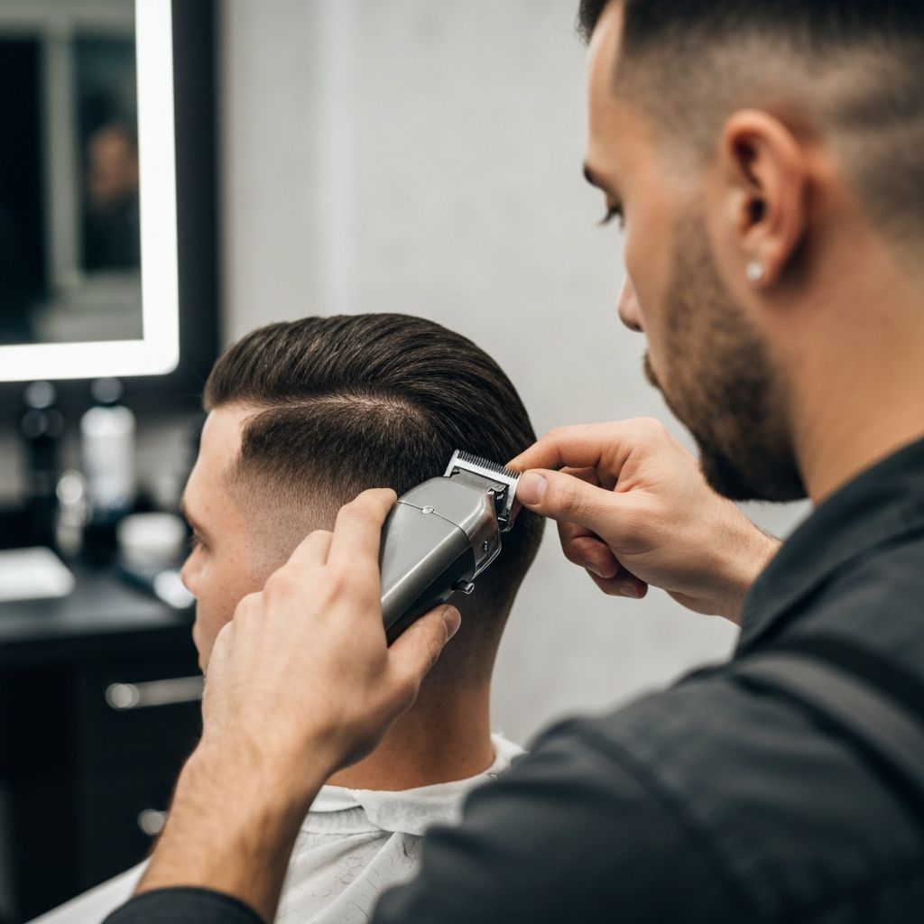 Professional barber styling